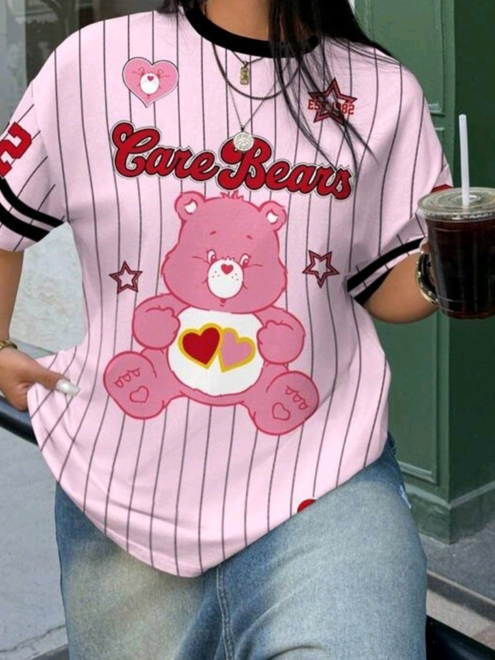 PRICE DROP 👇🏼 Care Bears Pink Short Sleeve Tee with Heart Bear Graphic